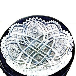 Imperial Glass Nucut Brilliant Cut Glass 6 5” Bowl Nice